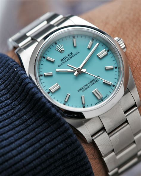 Rolex oyster perpetual tiffany blue